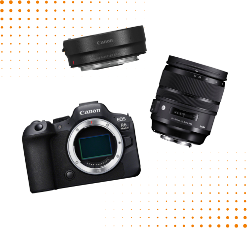 Aparat Canon EOS R6 Mark II + Sigma 24-70 mm f/2.8 A DG OS HSM + Adapter Canon EOS R EF / EOS R