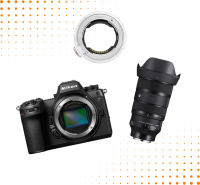 Aparat Nikon Z 6III +  Obiektyw Sigma 28-45 mm f/1.8 A DG DN Sony E +  Adapter Megadap Sony E to Nikon Z Pro+ (ETZ21 Pro+) 