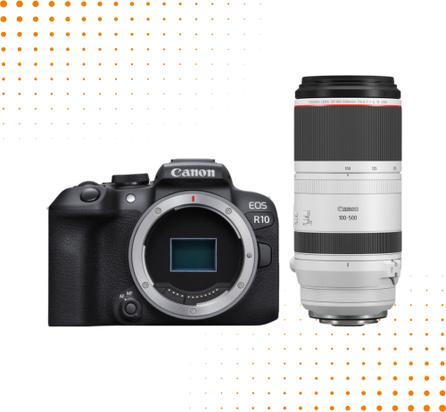 Aparat Canon EOS R10 + Canon RF 100-500 mm f/4.5-7.1 L IS USM