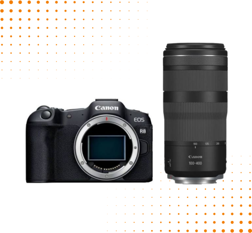 Aparat Canon EOS R8 + Canon RF 100-400 mm f/5.6-8 IS USM