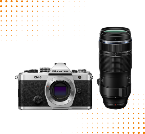 Aparat OM SYSTEM OM-3 + Obiektyw OM System Digital ED 100‑400 mm f/5.0‑6.3 IS II