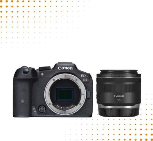 Aparat Canon EOS R7 + Canon RF 35 mm f/1.8 IS Macro STM