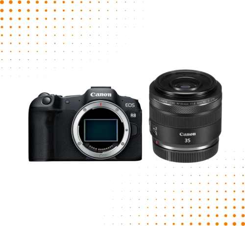 Aparat Canon EOS R8 + 35 mm f/1.8 IS Macro STM