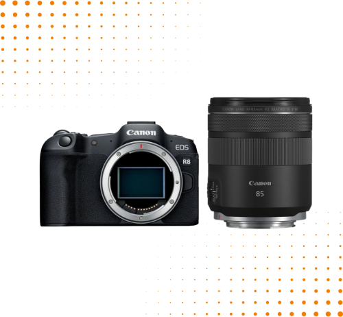 Aparat Canon EOS R8 + RF 85 mm f/2 Macro IS STM