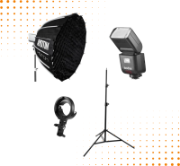 Mobilny zestaw błyskowy/Godox V480 TTL Li-ion/Softbox Mitoya Bowens Snap 65/ GlareOne Stork 295/GlareOne B-Grip