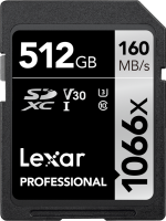 Karta pamięci Lexar Pro 1066x SDXC 512 GB  160/120 MB/s U3 V30 UHS-I