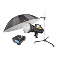 Zestaw studyjny do fotografii dziecięcej i rodzinnej | Move X 200,  Statyw GlareOne Hightower Glide, Navigator X Plus,  Space 185cm z dyfuzorem | PREMIUM