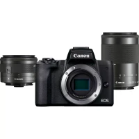 Aparat Canon EOS M50 Mark II + EF-M 15-45 mm + EF-M 55-200 mm (czarny) 