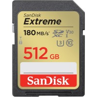 Karta pamięci SanDisk Extreme SDXC 512 GB 180/130 MB/s C10 V30 UHS-I U3