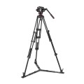 Statyw video Manfrotto Twin Alu z dolną rozpórką + Głowica 504X