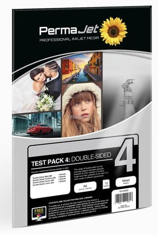 NOWY Zestaw Testowy Papierów DWUSTRONNYCH PermaJet (A4 12 arkuszy) Test Pack 4 Notopstryk