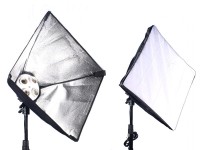 Lampa + z softbox 50x70cm + 4 żarówki 65W