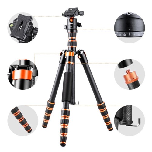 Statyw K&F Concept BA225 152 cm z fukcją monopodu + Głowica kulowa