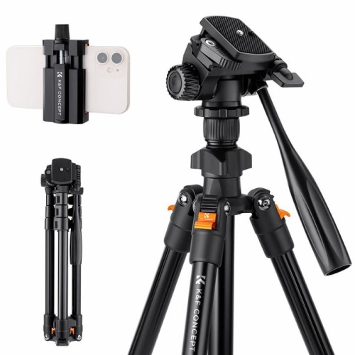 Statyw K&F Concept K234A0/KF09115 177 cm z uchwytem do telefonu + Głowica 3D