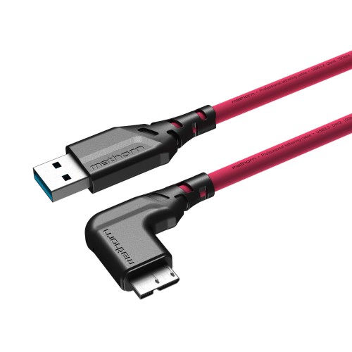 Kabel do tetheringu Mathorn 5m 10Gbps USB A - Micro B 90 Magenta