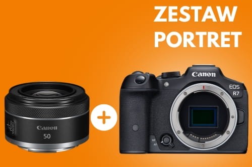 Aparat Canon EOS R7 + Canon RF 50 mm f/1.8 STM