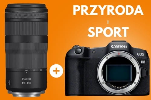 Aparat Canon EOS R8 + Canon RF 100-400 mm f/5.6-8 IS USM
