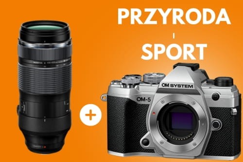 Aparat OM SYSTEM OM-5 Srebrny + OM System ED 100‑400 mm f/5.0‑6.3 IS