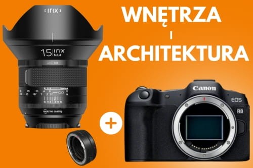 Aparat Canon EOS R8 + Obiektyw Irix Firefly 15 mm f/2.4 + Adapter Canon EF / EOS R