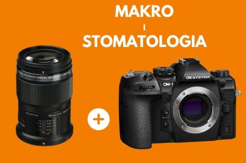 Aparat OM SYSTEM OM-1 + Olympus (OM System) ED 60 mm f/2.8 Macro + Lampa za dopłatą