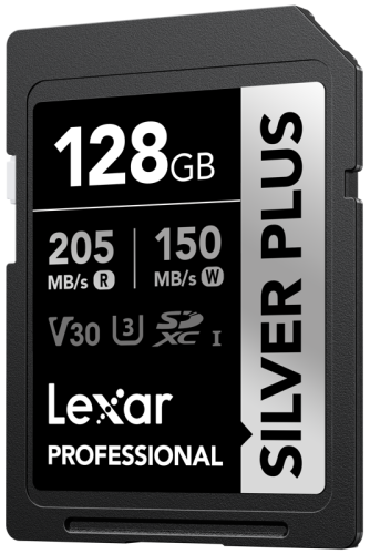 Karta pamięci Lexar Professional SILVER Plus SDXC 128GB R205/W150 V30