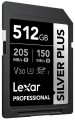 Karta pamięci Lexar Professional SILVER Plus SDXC 512GB R205/W150 V30