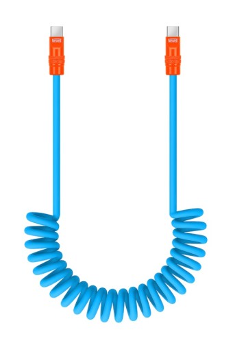 Kabel Newell USB-C - USB-C 100 W, 1,5 m, silikonowy, spiralny, niebiesko-pomarańczowy_02_HD.jpg