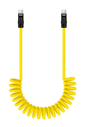 Kabel Newell USB-C - USB-C 100 W, 1,5 m, silikonowy, spiralny, żółto-czarny_02_HD.jpg