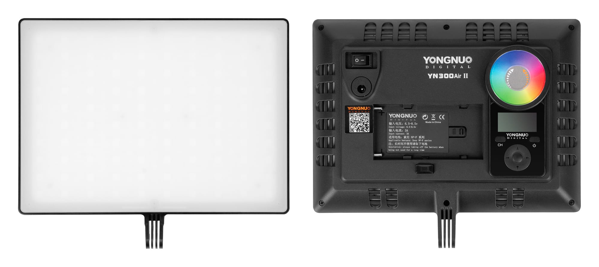YONGNUO YN300 Air II LED-Videolamp RGB - 3200K-5600K Met Afstandsbediening - Voor Fotografie & Video
